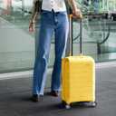 Traveler's Choice Pagosa Hardshell Expandable Luggage with Spinner Wheels, Yellow, 30-Inch Large