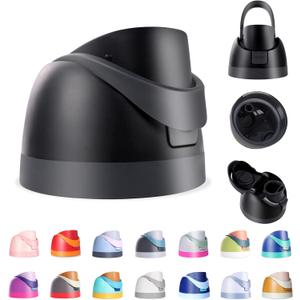 Replacement Lid for Owala Freesip, Compatible with Owala Cup 16oz 24oz 32oz 40oz, One Button Water Bottle Top Lid Replacement Accessory, Leakproof, BPA-Free (Black)