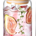 VITEVER 20 OZ Glass Cups with Bamboo Lids and Glass Straw - Beer Shaped Drinking Glasses Set, Iced Coffee Glasses, Cute Tumbler Cup, Aesthetic Coffee Bar Accessories, Gift - 1 Pack