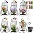 6 PCS 17.7"H X 11.42"D Garden Cloches,Chicken Wire Plant Covers Protectors Modular Design for Customizable Protection,Rust-Proof Heavy Duty Metal Plant Cage for Seedlings Flowers Protect from Animals