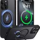 Magnetic for iPhone 16 Pro Case,[Unbreakable & Magnetic Stand][Military-Grade Protection] [Phone Case Compatible with MagSafe] Slim Translucent Matte Shockproof Phone Cover,Black