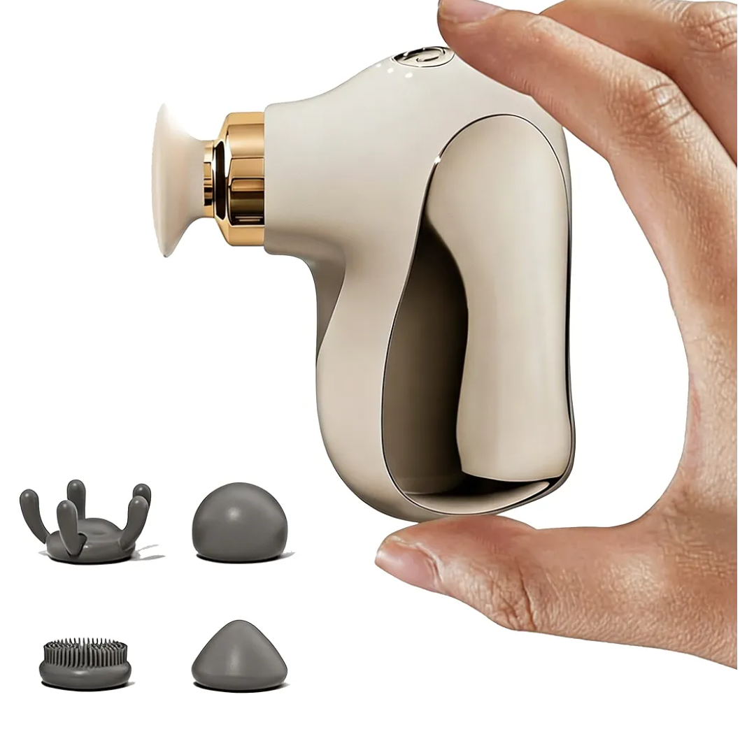 Mini Massage Gun, Portable Deep Tissue Percussion Muscle Massager for Pain Relief, Quiet Handheld Device for Neck, Shoulder, Back, Leg, 4 Speeds & Long Battery Life, Travel-Friendly Gift