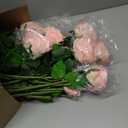 Giegxin 20 Pcs Real Touch Peonies Austin Roses Artificial Flowers, Faux Look Real Long Stems Fake Flower with Big Blooms for Christmas Valentines Wedding Party DIY Arrangement Home Decor(Pink)