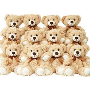 12 Pack Teddy Bears Bulk 13.5 inch Small Teddy Bear Stuffed Bears for Baby Shower Centerpiece Decorations for Christmas Valentine's Mother's Day for Kids or Adults (12 Light Brown)