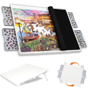 WELGEE 1500 Pieces 2-in-1 Tilting & Rotating Puzzle Board with Drawers and Cover, 35"x27" Portable Spinning Plastic Jigsaw Puzzle Table for Adults, Upgraded Lazy Susan