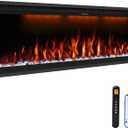 Benrocks 42'' WiFi-Enabled Electric Fireplace Insert - Alexa & App Control, 13 * 13 * 3 Color Combinations, Smart Fireplace Heater, Timer, Logs & Crystals Included, 750/1500W