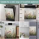 Dishwasher Magnets Decorative Cover,Rustic Wildflowers Refrigerator Magnet Cover,Washable Spring Garden Floral Butterfly Dishwasher Front Panel Cover Home Kitchen Decoration 23x26 Inch
