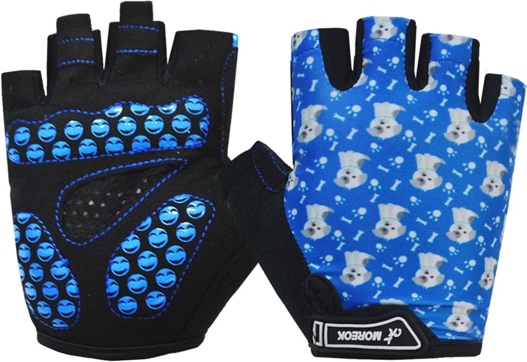 MOREOK Cycling Gloves - Youth Biking Gloves for Boys & Girls - Breathable, Anti-Slip, 3MM Gel Pad - Half Finger, Road & MTB, for Cycling/Training/Outdoor Sports (Medium, Blue) MOREOK Cycling Gloves - Youth Biking Gloves for Boys & Girls - Breathable, Anti-Slip, 3MM Gel Pad - Half Finger, Road & MTB, for Cycling/Training/Outdoor Sports (Medium, Blue)