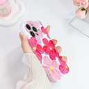 Compact for iPhone 12 Pro Case Floral Flowers Oil Painting Phone Case, Cute Trendy Soft Slim Shockproof Protective Cover Designed for Women Girls Aesthetic, Pink