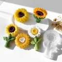 2PCS Sunflower Candle Molds 3D Sunflower Bouquet Mold for Candle Making Mold DIY Handmade Soaps, Candle Gifts,Resin Crafts,Ice Cubes,Chocolate and Home Decorations Valentine's Day Gift