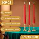 LYOBATH 30 Pack Red Taper Candles - Taper Candles 10 Inch Dripless, Smokeless & Unscented - 8 Hours Long Burning - Hand Poured Tall Candlesticks - Ideal for Weddings, Dinner Parties, and Home Decor