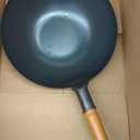 YOSUKATA 13.5" Carbon Steel Wok Pan  Pre-Seasoned Flat Bottom Pow Wok for Stir Fry, BBQ, Grill & Camping  Traditional Japanese Chinese Cookware  Compatible with Induction, Electric, Gas, Open Fire (34cm)