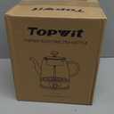 Topwit Electric Kettle Glass, For Hot Water, Tea and Coffee Dual Purpose Design, BPA-Free, 1L Pour Over Removable Stainless Steel Infuser, Auto-shut Off & Boil-dry Protect (Black)