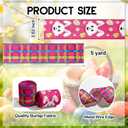 2 Rolls 2.5" 5 Yd Easter Ribbon Easter Bunny Easter Egg Wired Ribbon Colorful Buffalo Plaid Ribbon for Spring Wreath DIY Crafts Bows Making Gifts Wrapping Easter Party Decoration