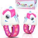 Unicorn Walkie Talkies for Kids, 2 Pack Camping Unicorn Outdoor Toys for Girls Age 3-12 Year Old, 3 Channel Toy Birthday Gifts Easter Halloween Christmas Stocking Stuffers (Pink)