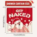 GPGHE Christmas Shower Curtain Funny Santa Decorations Get Naked Holiday Bathroom Curtain with 12 Hooks 71x71 Inch