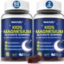 Magnesium Glycinate Gummies for Kids- Magnesium Glycinate 50mg Supplement with D3 & C - Sugar-Free, Mixed Berry Flavor, Vegan, 60 Gummies