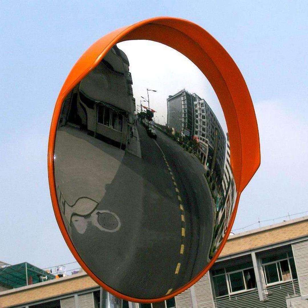 24 Inch Convex Mirror Outdoor, Security Driveway Mirror 24" PC Traffic Mirror Wide Angle with Adjustable Fixing Bracket for Garage, Warehouse, Blind Spot Mirror Indoor Outdoor 60CM, 24" Diameter