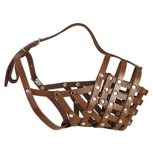 Dogs My Love Secure Leather Mesh Basket Dog Muzzle #16 Brown - Great Dane, Saint Bernard, Mastiff (Circumference 15.5", Snout Length 4.5")