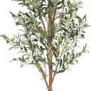 Artificial Fake Olive Tree 7FT Tall 1Pack Faux Silk Olive Tree for Home Living Room Office Decor Faux Artificial Plants Indoor Fake Potted Plants with Fruit & Free Moss