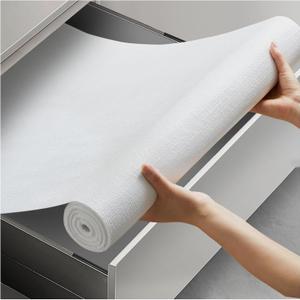 Viseeko Shelf and Drawer Liner for Kitchen Cabinet, Non-Adhesive Cabinet Liners for Shelves, Strong Grip Shelf Paper Non-Slip Waterproof Easy to Cut for Dresser Cupboard, White