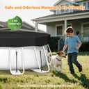 7x10Ft Rectangle Pool Cover for Above Ground Pools [ Upgrade 420D ] Swimming Pool Cover for 7x10Ft Rectangular Frame Pools with Elastic Band & Ground Nails, Hook and Loop Fastener, Super Windproof