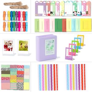 Instant Camera Accessories Bundle Compatible with Fujifilm Instax Mini 12 11 Camera Include Mini Photo Album,Film Frames,Wall Hang Frames,Border Stickers,Corner Stickers (Lilac Purple)