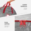 ZOBER Christmas Wreath Storage Container 30 Inch - Wreath Bag for Artificial Wreaths Box - Dual Zippered Wreaths Storage Bag with Strong Durable Handles - Gray