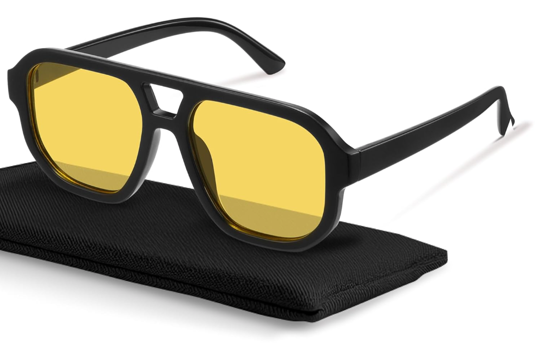 livho Trendy Polarized Square Aviator Sunglasses Women Men Square Eyewear Frame, Retro Sun Glasses for Women Men 2025 Shades