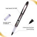 2 x EYEYE 0.5mm Black Needle Tip Rollerball Pens Pack of 6, Quick Dry Liquid Ink Roller Ball Pen Extra Fine Point Pens Fine Point Smooth Writing Pen for Journaling, Note Taking, Office, School Supplies