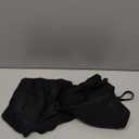 Herseas Women's Bikini Sets High Neck Tropical Leaf Print High Waisted Two Pieces Swimsuits Bathing Suits (Large, All Black)