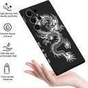 for Samsung Galaxy S23 Ultra Case, Creative Pattern Ultra Thin Soft Phone Cover for Galaxy S23 Ultra 6.8 inch, Dragon Black