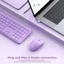 Wireless Keyboard and Mouse Combo - seenda Full Size 2.4G USB Wireless Keyboard Mouse Set, Quiet Cordless Computer Keyboard Mouse for Windows, Laptop, PC - Purple