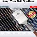 Bristle-Free Steam Cleaning Grill Brush Kit Luxurious Long Rosewood Handle, Includes 1 Replacement Head Safe BBQ Grill Cleaning for Outdoor Grill Great Gift for Men/Dad