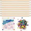 FSWCCK 8 Pcs 14" Stretcher Bars for Needlework with 100 Thumb Tacks, Wooden Canvas Stretcher Bars, Needlepoint Embroidery Stitch Frame Set for Women's Birthday Gifts, Crafts Art