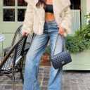 ZESICA Women's Winter Faux Fur Coats Fluffy Jacket 2026 Trendy Long Sleeve Lapel Shaggy Warm Outerwear with Pockets (M)