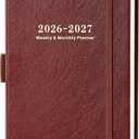 Planner 2026-2027 - Academic Planner 2026-2027, Weekly and Monthly Planner with Stickers, Faux Leather Cover, Jul. 2026 - Jun. 2027, 5.75" X 8.25", 26-27 Yearly Planner, Premium Paper, Pen Holder, Inner Pocket and 44 Notes Pages (red)