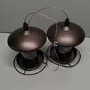 Pack of 2 - Metal Roof Bird Feeder for Backyard Birds, Bronze.