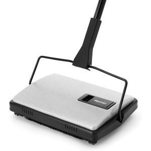 CLEANHOME Carpet Sweeper Manual Cordless - Non-Electric Push Sweeper for Pet Hair & Debris on Carpets & Rugs, Includes Cleaning Tool & Extra Replacement Roller