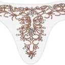 FINGERINSPIRE 1PC Sparkling Rhinestone Appliques Handmade Rhinestones Lace Applique Flower Beaded Embroidery Sew On Patches Rhinestone Applique Crystal Neckline Collar Patches for Wedding Dress Cloth