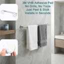 24 Inch Bathroom Towel Bar, SUS304 Stainless Steel, Self Adhesive, Brushed Nickel, Towel bar for Bathroom wall