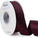 Ribbli Burgundy Double Faced Satin Ribbon,1 x 25 Yards, Use for Craft Bows Bouquet, Gift Wrapping, Wedding Decoration, Floral Arrangement