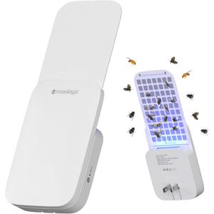 Mosalogic Fly Insect Trap Plug-in Mosquito Killer Indoor Gnat Moth Catcher Fly Tapper with Night Light UV Attractant Catcher for Home Office White-2pack