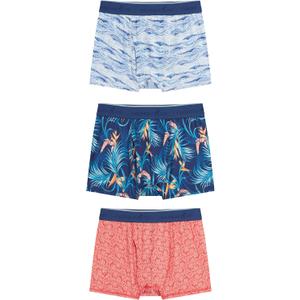 CARIBBEAN JOE Boxer Briefs, Birds of Paradise Pattern, Pack of 3, Fun Novelty Mens Underwear (XX-Large, Navy Blue)