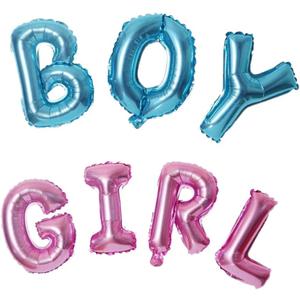 2 pcs BOY Girl Letter Balloons, 28X11 Inch Gender Letter Foil Balloons for Birthday Party DecorationI