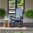 Arden Plush Indoor/Outdoor Rocking Chair Cushion Set, 18 x 20, Water Repellent, Fade Resistant, Tufted Cushion for Rocking Chairs Blue Garden Floral