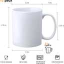 Ceramic Coffee Mug,White Tea Mug,Classic Drinking Cups with Handle,11 OZ Cups Set of 12, for Hot or Cold Drinks like Cocoa, Milk, Tea or Water(Labels)