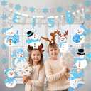 Snowflake Party Decorations,Winter Wonderland Decorations Includes Let it Snow Banner,Snow Garland and Christmas Snowman Hanging Swirls, Let It Snow's Party Decorations for Indoor Winter Holiday
