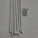 Curtain Rods for windows 32-48 inch, 5/8 inch Decorative White Splicing Heavy Duty Metal Curtain Rod set with Brackets