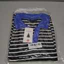 ZESICA Womens Striped Long Sleeve Tops Oversized Sweatshirt V Neck Loose Fit Tunic Tops Spring Casual Blouses (Black, M)